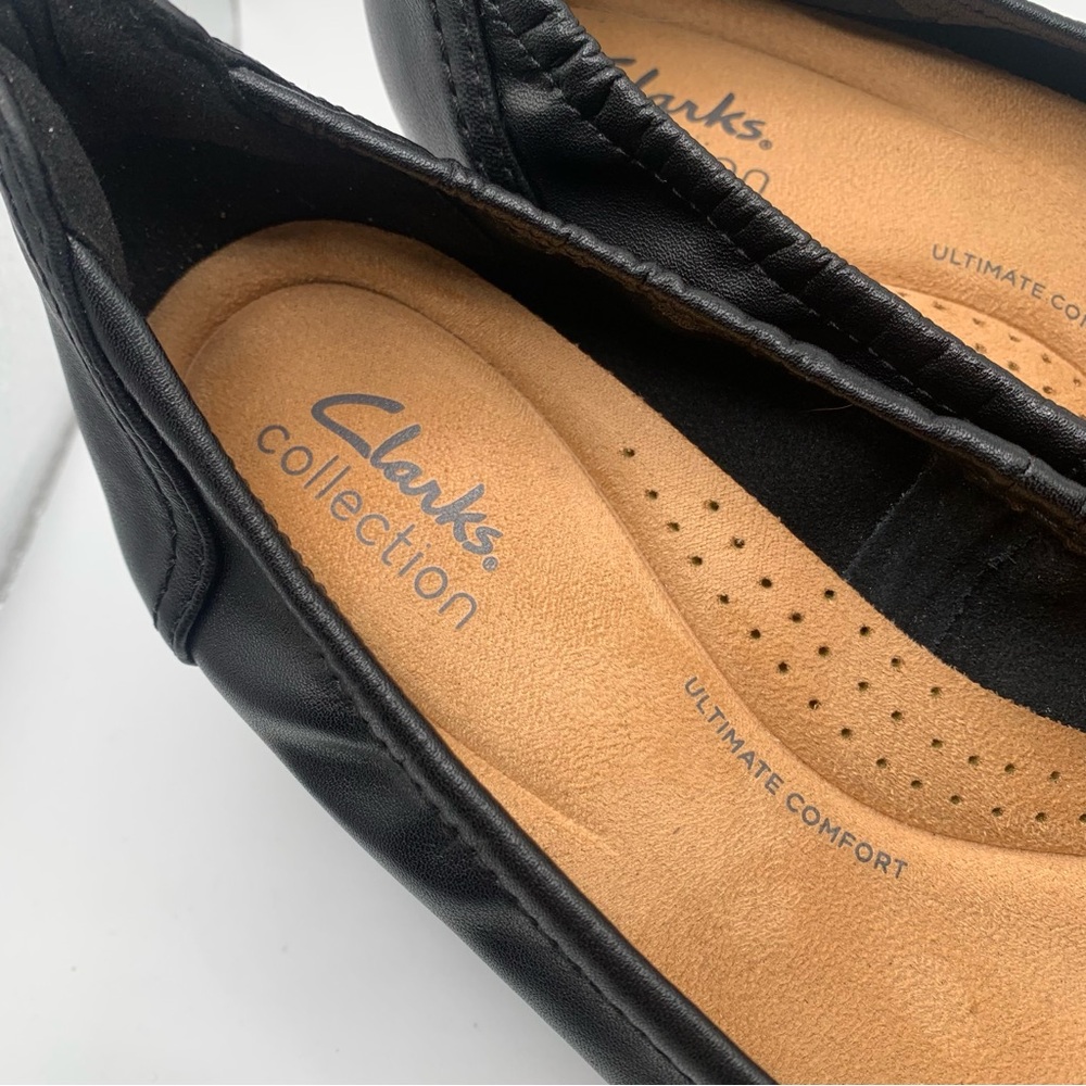 NWOB Clarks Women's Neiley Pearl Slip-On Pumps black leather size 8.5 Wide 1299 - Picture 13 of 13